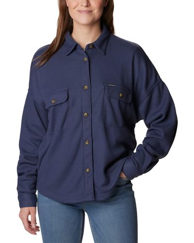 Columbia Holly Hideaway Waffle Shirt Jacket - Blue