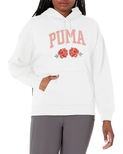 PUMA Graphic Fleece Hoodie - White