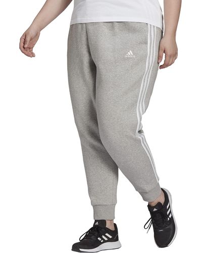 adidas 3-stripes Fleece Cuffed Pants - Gray