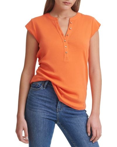 Calvin Klein M1th0807-ebr-s Button-Down-Shirt - Orange