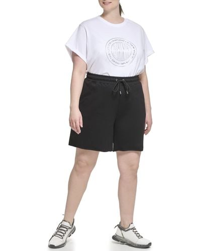 DKNY Women's High Waist Metallic Logo Print Bicycle Shorts - Macy's
