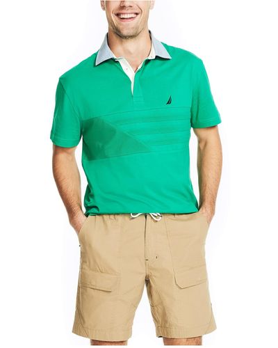 Nautica Classic Fit Rugby Chest-stripe Polo - Green