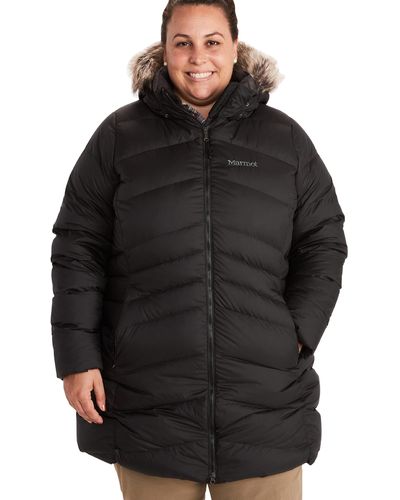 Marmot Thigh Length Down Puffer Coat - Black