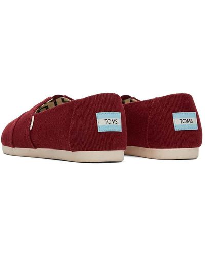 TOMS Alpargata Recycled Cotton Canvas Loafer Flat - Red