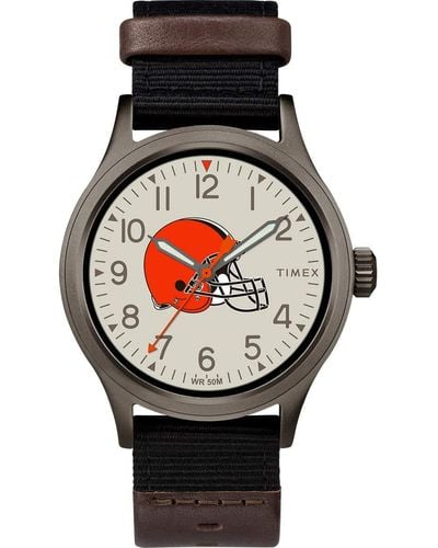 Timex Tribute Collection Ip Plated Brass Analog Quartz Watch With Nylon Strap, Black, 20 (model: Twzhsenmbyz) - Multicolor