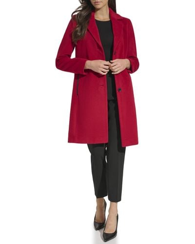 DKNY Walker Wool Coat - Red