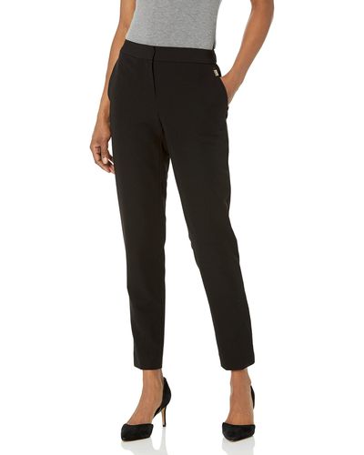 Tommy Hilfiger Womens Elastic Waist Straight Sloane Suit Pants - Black