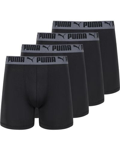 PUMA 4-pack Active Stretch Boxershorts Voor - Zwart