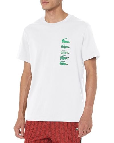Lacoste Short Sleeve Stacked Timeline Croc T-shirt - White