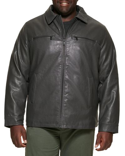 Dockers Big James Faux Leather Jacket - Gray