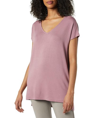 Amazon Essentials Supersoft Terry Relaxed-fit Dolman-sleeve V-neck Tunic - Purple