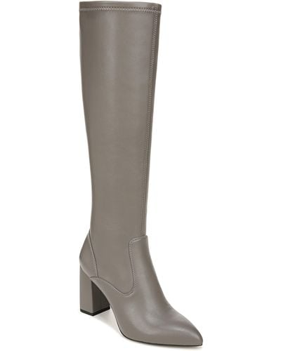 Franco Sarto S Katherine Knee High Heeled Boots Graphite Gray Stretch 9 M