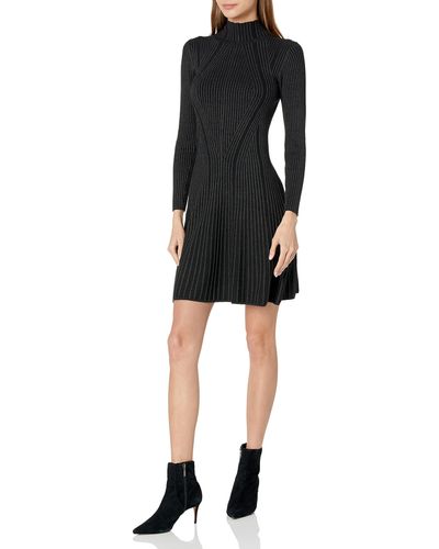 French Connection Mari Rib Above The Knee Dress - Black