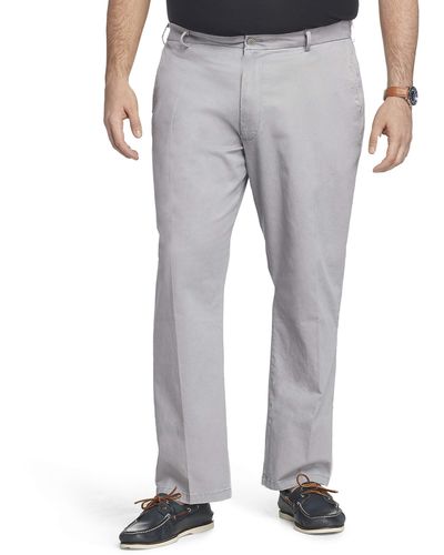 Izod Big & Tall Saltwater Stretch Flat Front Fit Chino Pant - Gray