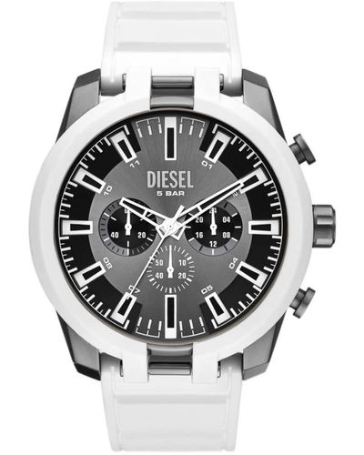 DIESEL 51mm Split Quartz Stainless Steel And Silicone Chronograph Watch - Metallic