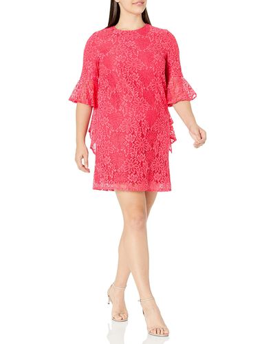 Nanette Lepore Nd8s10s99 Bell Sleeve Lace Shift Dress - Multicolor