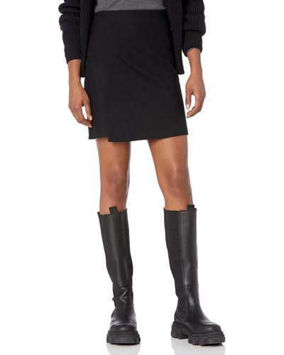 Vince Asymmetric Paneled Wool-blend Skirt - Black