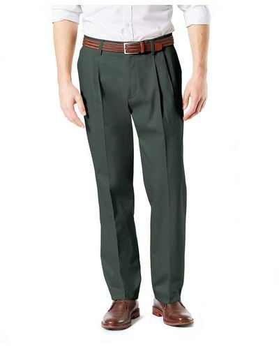 Dockers Classic Fit Signature Khaki Lux Cotton Stretch Pants-pleated - Green