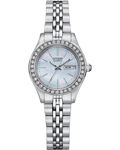 Citizen Ladies' Quartz Dress Bracelet Watch With Crystals - Metallic
