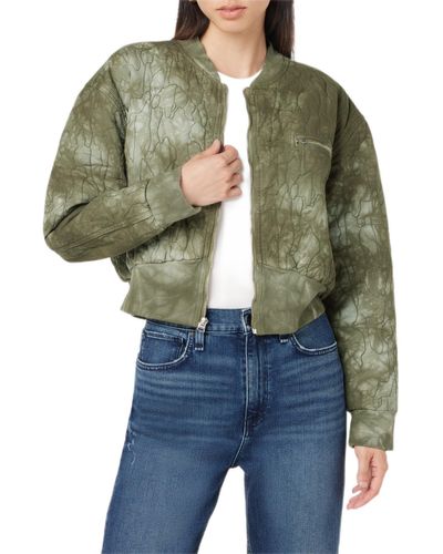 Hudson Jeans Jeans Cropped Bomber Jacket - Green