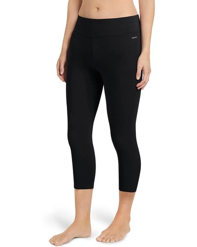 Jockey Womens Capri With Wide Waistband Leggings - Black