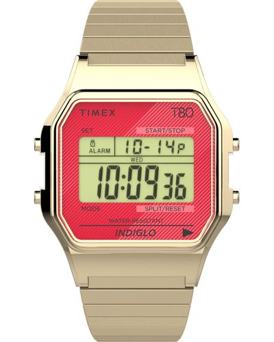 Timex T80 34mm Perfect Fit Tw2v19200yb Quartz Watch - Pink