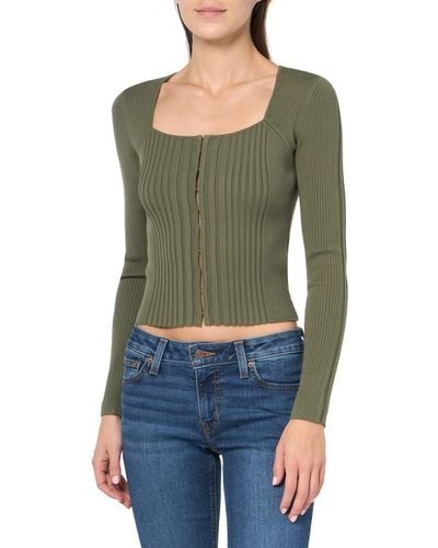 Guess Allie Long Sleeve Cardi Sweater - Green