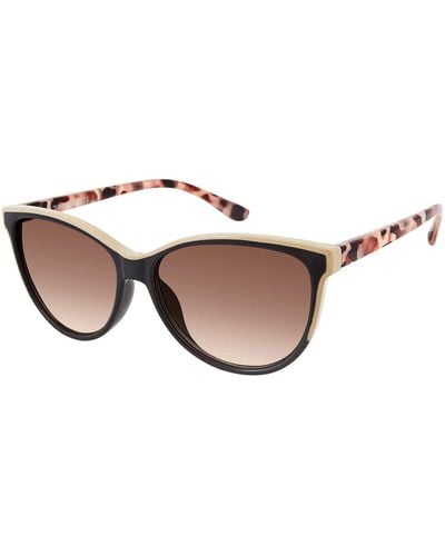 Tahari Th777 Tailored 100% Uv Protective Cat Eye Sunglasses. Elegant Gifts For Her - Black