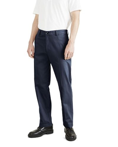 Dockers Classic Fit Signature Iron Free Khaki With Stain Defender Pants - Blue