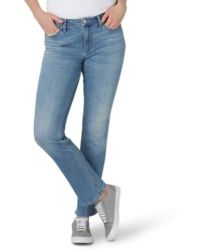 Lee Jeans Plus Size Legendary Mid Rise Straight Leg Jean Anchor 20 Plus Long - Blue