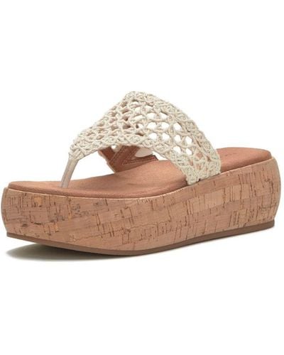 Lucky Brand Jaslene Platform Thong Sandal Wedge - Natural