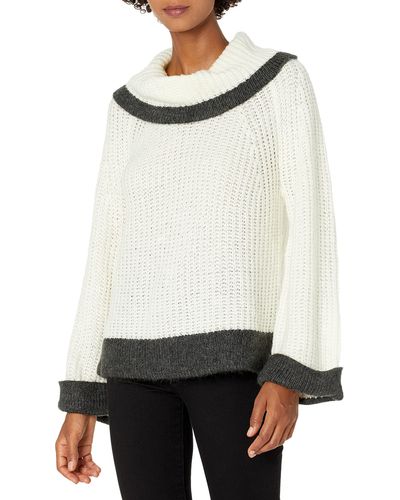 Splendid Cowl Neck Pullover Sweater - White