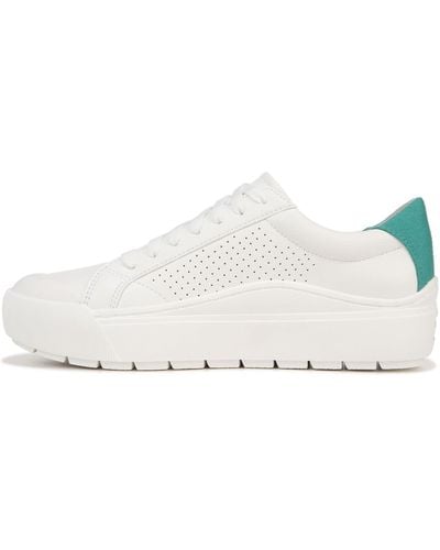 Dr. Scholls S Time Off Platform Slip On Fashion Sneaker White/green Perf 7 M