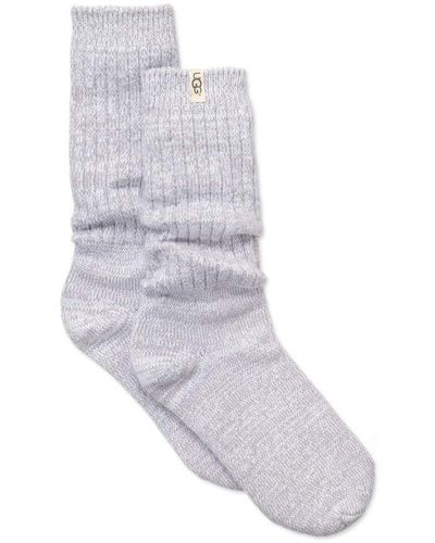 UGG Rib Knit Slouchy Crew Socks - Gray