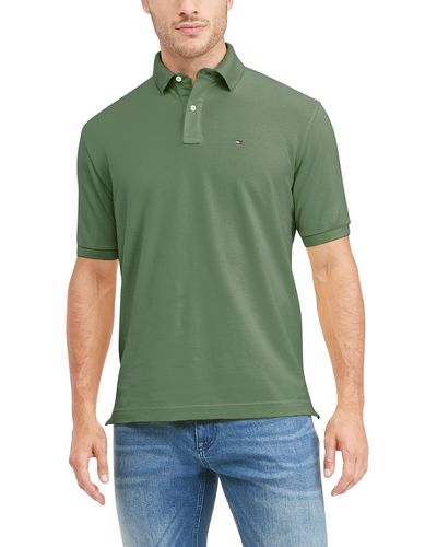 Tommy Hilfiger Mens Short Sleeve In Regular Fit Polo Shirt - Green