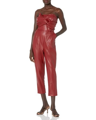 Kendall + Kylie Kendall + Kylie Plus Size Front Tie Sleeveless Jumpsuit - Red