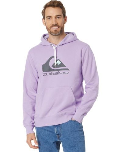 Quiksilver Big Logo Hood Pullover Hoodie Sweatshirt - Purple