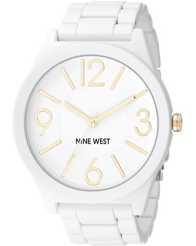 Nine West Nw/1678wtwt Matte White Rubberized Bracelet Watch