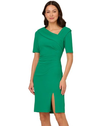 Adrianna Papell Stretch Crepe Dress - Green