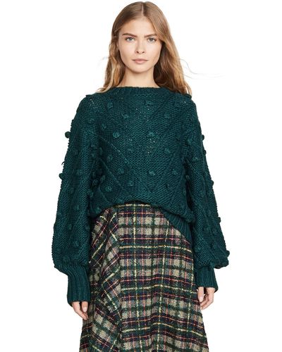 C/meo Collective Trade Places Pom Knit Sweater - Green