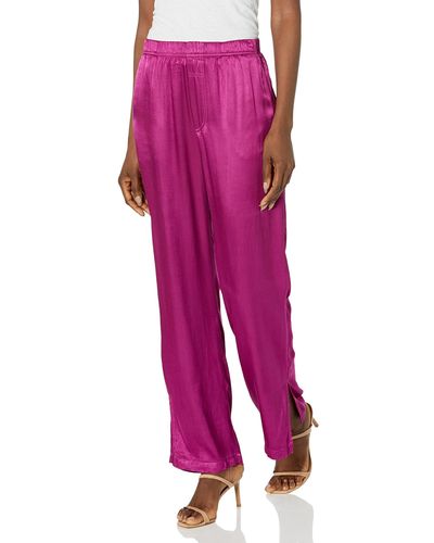 Monrow Hb0633-1-silky Rayon Pants - Pink