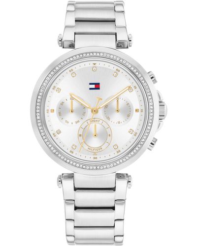 Tommy Hilfiger Multifunction Stainless Steel Wristwatch - Water Resistant Up To 5 Atm/50 Meters - Premium Fashion Timepiece For All Occasions - White