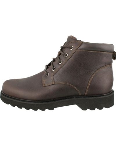 Rockport Northfield Wp Plain Toe Boot Leather Chukka Boot Chocolate Waterproof 8 D(m) Us - Black