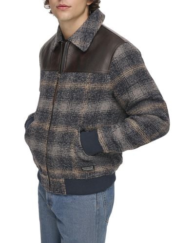 Levi s Plaid Bomber Jacket in Brown for Men Lyst