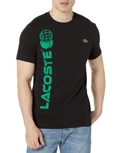 Lacoste Short Sleeve Graphic Tennis Performance T-shirt - Black