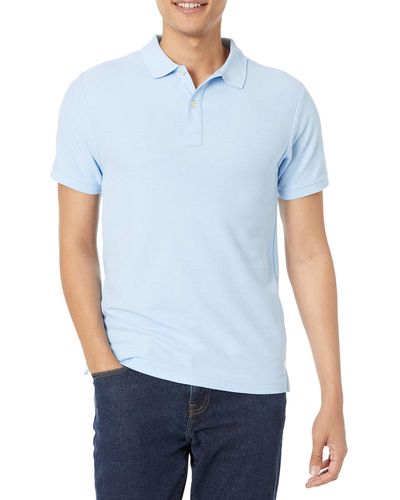 Izod Mens Short Sleeve Pique Polo Shirts - Blue