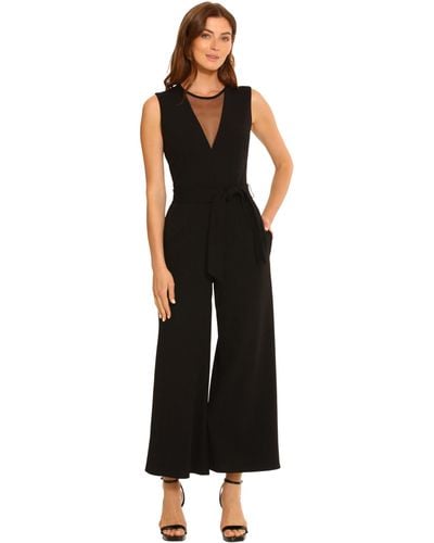 Maggy London Illusion Jumpsuit Occasion Event Party Guest Of Wedding - Black