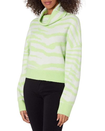 Kendall + Kylie Kendall + Kylie Turtle Neck Sweater With Slit - Green