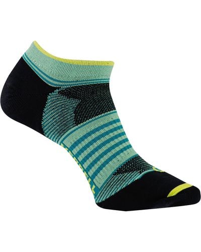 Merrell And Trail Running Lightweight Socks- Anti-slip Heel And Breathable Mesh Zones - Green