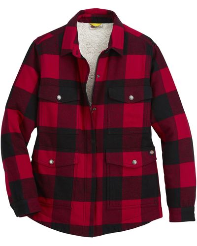 Dickies Flannel Sherpa Lined Chore Coat Arbeitsoberbekleidung - Rot